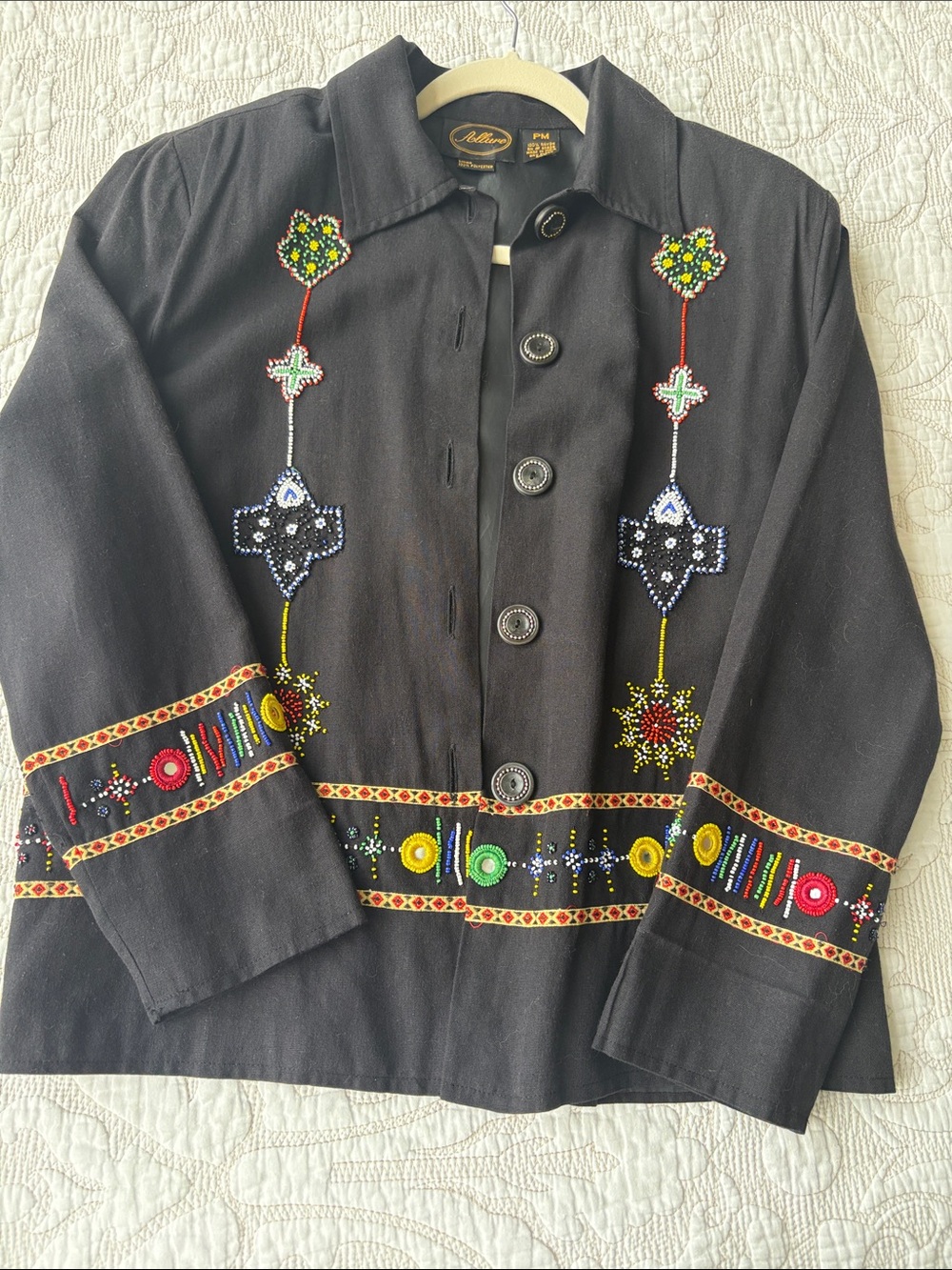 Allure Black Jacket with Gold Embroidered Label